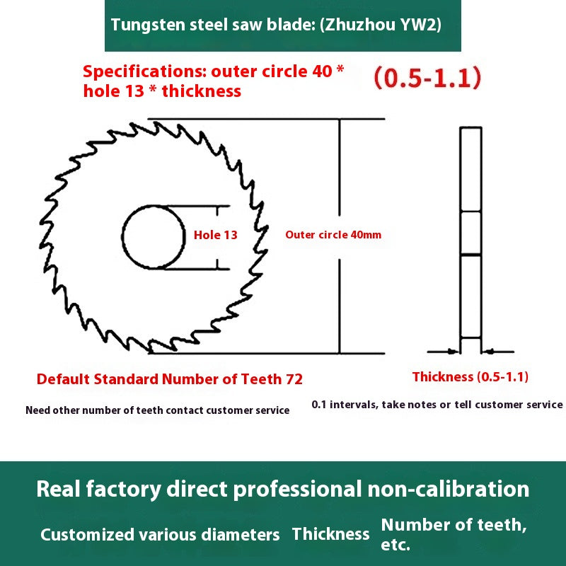 1142-Tungsten steel saw blade milling cutter ebony circular saw blade integral tungsten carbide saw blade outer diameter 20/30/40/60/80/100 Shandong Denso Pricision Tools Co.,Ltd.